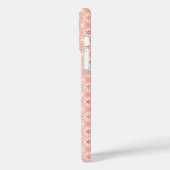 Roze retro sneeuwvlokken en hartjes patroon Case-Mate iPhone case (Achterkant / Links)