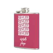 Roze retro Speciaal Bachelorette Bridesmaid Heupfles (Links)