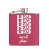Roze retro Speciaal Bachelorette Bridesmaid Heupfles (Voorkant)