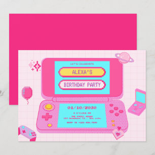 Roze retro spel kaart