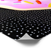 Roze Retro Sprinkle Donut Poster (Hoek)