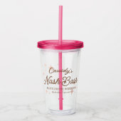 Roze Retro Stars Nash Bash Bachelorette Acryl Drinkbeker (Voorkant)