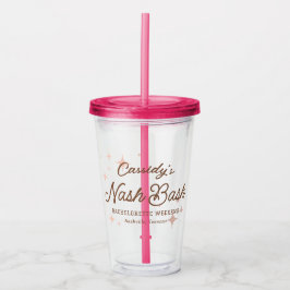 Roze Retro Stars Nash Bash Bachelorette Acryl Drinkbeker