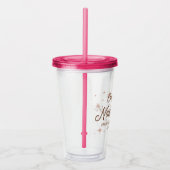Roze Retro Stars Nash Bash Meidenavond Acryl Drinkbeker (Rechts)