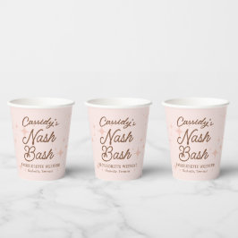 Roze Retro Stars Nash Bash Meidenavond Papieren Bekers