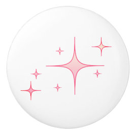Roze retro sterren keramische knop