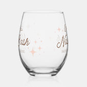 Roze Retro Sterren Nash Bash Meisjesuitje Wijnglas Zonder Voet (Links)