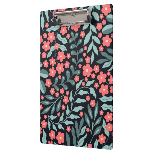 Roze retro stijl bloeiende bloemen in Scandinavisc Klembord (Links)