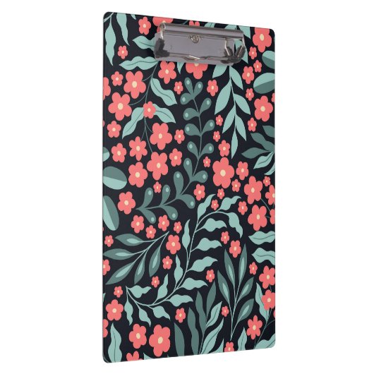 Roze retro stijl bloeiende bloemen in Scandinavisc Klembord (Rechts)