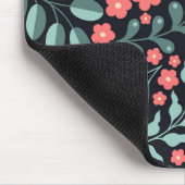 Roze retro stijl bloeiende bloemen in Scandinavisc Muismat (Hoek)