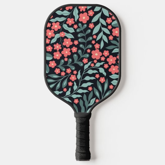 Roze retro stijl bloeiende bloemen in Scandinavisc Pickleball Paddle (Voorkant)