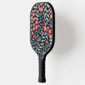 Roze retro stijl bloeiende bloemen in Scandinavisc Pickleball Paddle (Links)