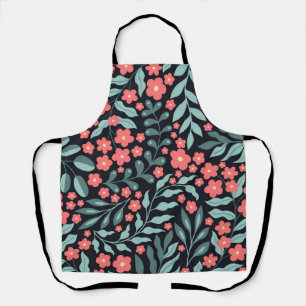 Roze retro stijl bloeiende bloemen in Scandinavisc Schort