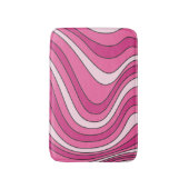 Roze retro stijl golven badmat (Voorkant Verticaal)