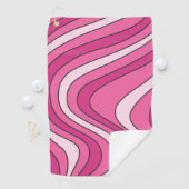 Roze retro stijl golven golfhanddoek (Insitu)