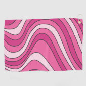 Roze retro stijl golven golfhanddoek (Horizontaal)