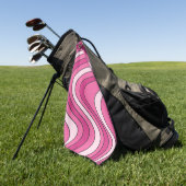 Roze retro stijl golven golfhanddoek (Groen)