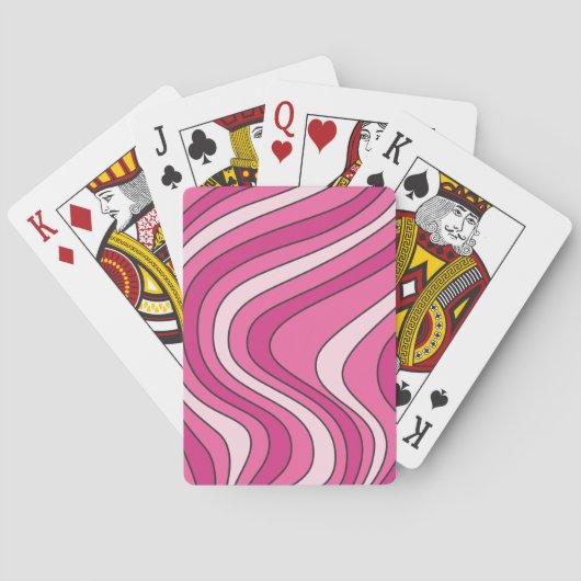 Roze retro stijl golven pokerkaarten (Achterkant)