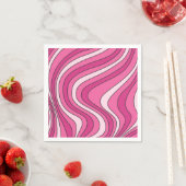 Roze retro stijl golven servet (Insitu)