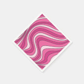 Roze retro stijl golven servet (Hoek)