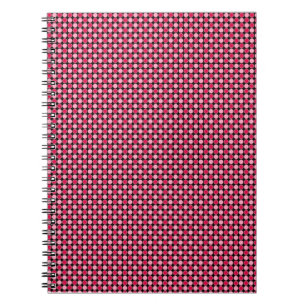 Roze Retro Stippen Schachbrett Notitieboek