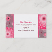 Roze Retro Stove Flowers & Stippen Chef Caterer Visitekaartje (Achterkant)