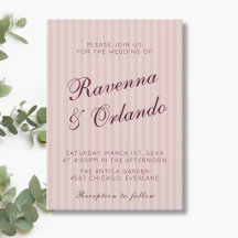 Roze Retro Strepen Bourgondi Wijn Trouw