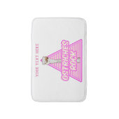 Roze Retro struisvogel Badmat (Voorkant Verticaal)