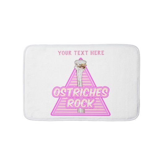 Roze Retro struisvogel Badmat (Voorkant)
