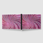 Roze Retro Sunburst Pattern Guest Book Gastenboek (Volledig)