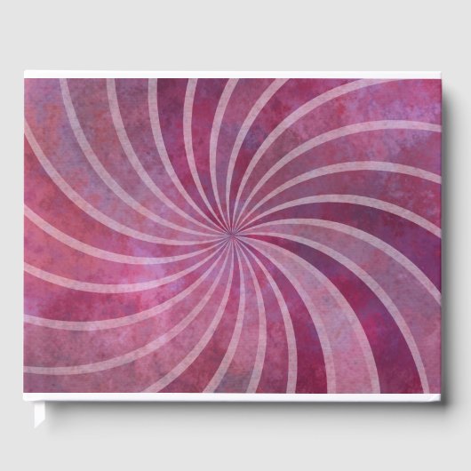 Roze Retro Sunburst Pattern Guest Book Gastenboek (Voorkant)