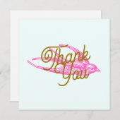 Roze Retro Swallow Bedankt (Voorkant / Achterkant)