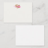 Roze Retro Swallow Bedankt Notitiekaartje (Voorkant / Achterkant)