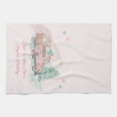 Roze Retro Truck Waterverf kerstboom Theedoek (Horizontaal)