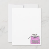 Roze Retro  typemachine desktop, aangepast Notitiekaartje (Voorkant)