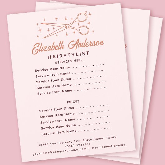 Roze Retro Typografie Haarstylist Flyer