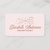 Roze Retro Typografie Haarstylist Visitekaartje (Voorkant)