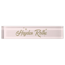 Roze Retro Typografie Naambordje