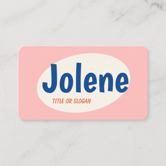 Roze Retro Typografie Visitekaartje (Voorkant)