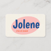 Roze Retro Typografie Visitekaartje (Voorkant)