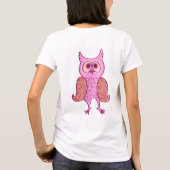 Roze  retro uil t-shirt (Achterkant)