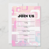 Roze Retro Uitnodiging om in te vullen voor meerde (Voorkant)