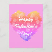 Roze Retro Valentijnsdag Heart Briefkaart (Voorkant)