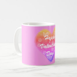 Roze Retro Valentijnsdag Heart Koffiemok