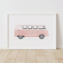 Roze Retro Van Nursery Decor