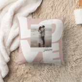 Roze Retro Vet Lettertype met Foto Kussen (Deken)