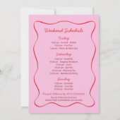 Roze Retro Vintage Drink in Love Bachelorette Kaart (Achterkant)