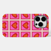 Roze Retro Vintage Geruite Hart Y2K Patroon  Case-Mate iPhone Case (Achterkant (horizontaal))