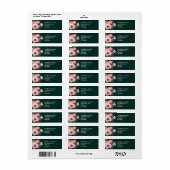 Roze Retro Vintage Kerst Etiket (Full Sheet)