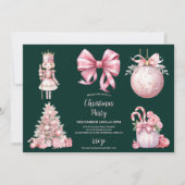 Roze Retro Vintage Kerst Kaart (Voorkant)